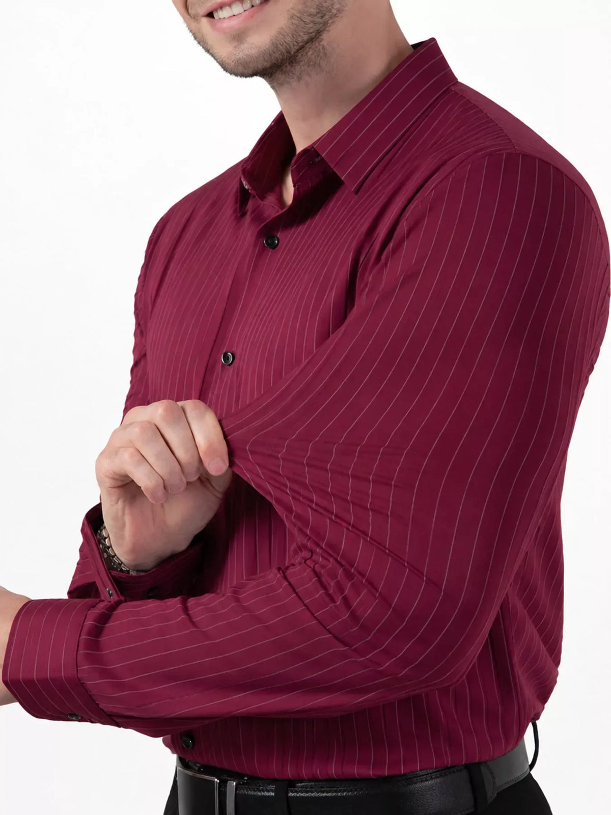 Men's Striped Stretch Long-Sleeve Dress Shirt — photo 11