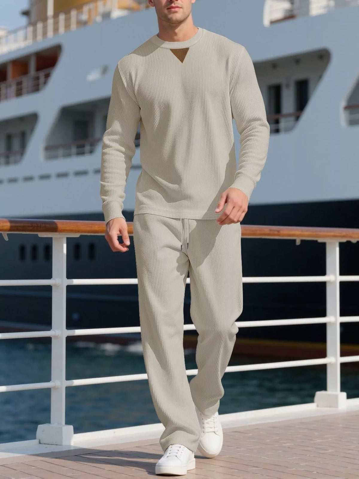 Men's Plus Size Crewneck Sweatshirt & Jogger Set