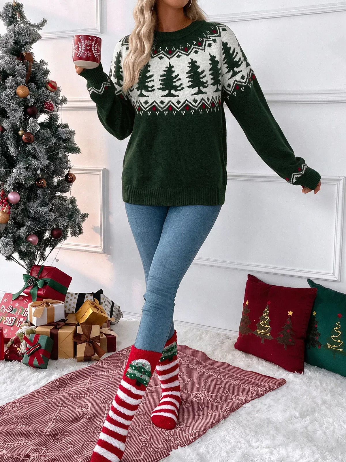 Christmas Tree Round-Neck Sweater — photo 6