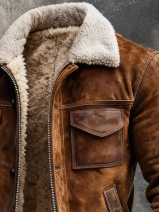 Another view: Men's Vintage-Style Plush-Lined Zip Jacket