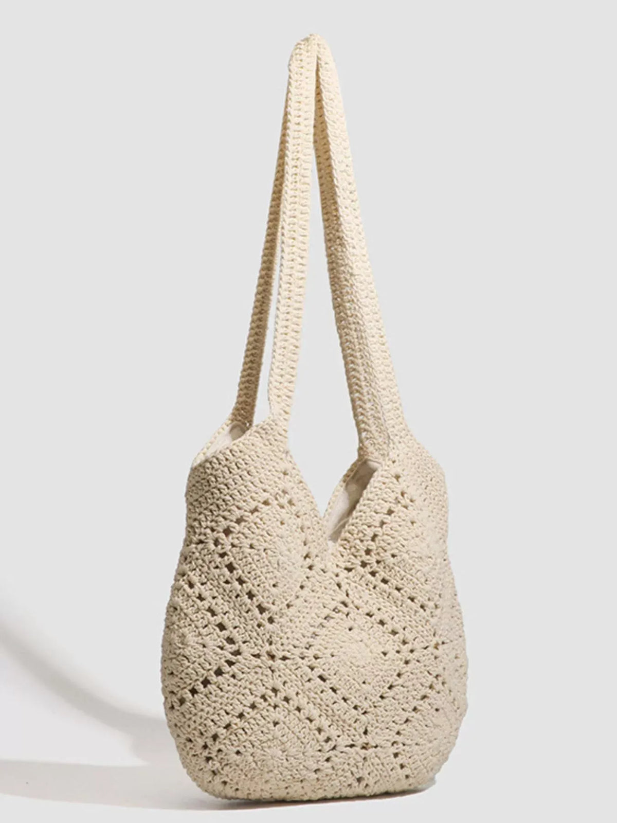 Beige Crochet-Knit Shoulder Bag — photo 7
