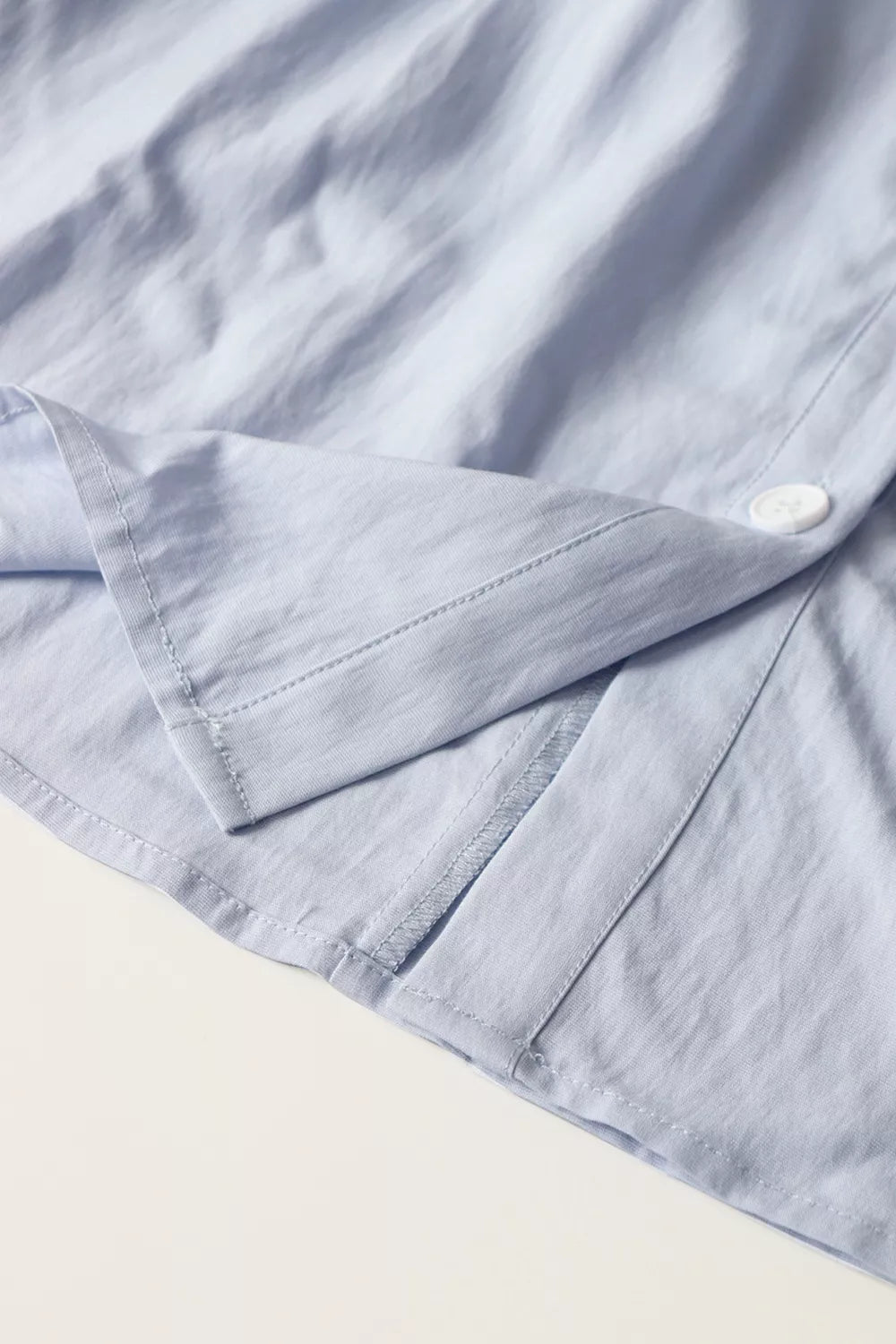 Light Blue Button-Up Shirt Dress
