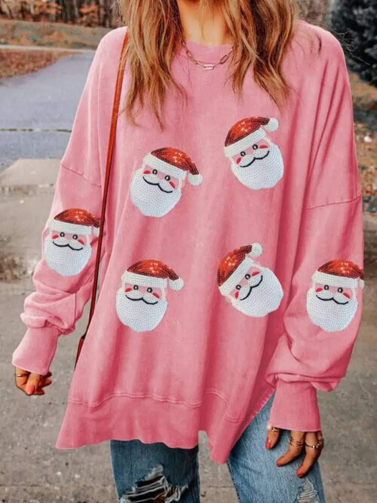 Santa Claus Graphic Oversized Sweatshirt — photo 6
