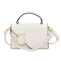 Women's Chain Shoulder Crossbody Bag - Small Square PU Leather Handbag