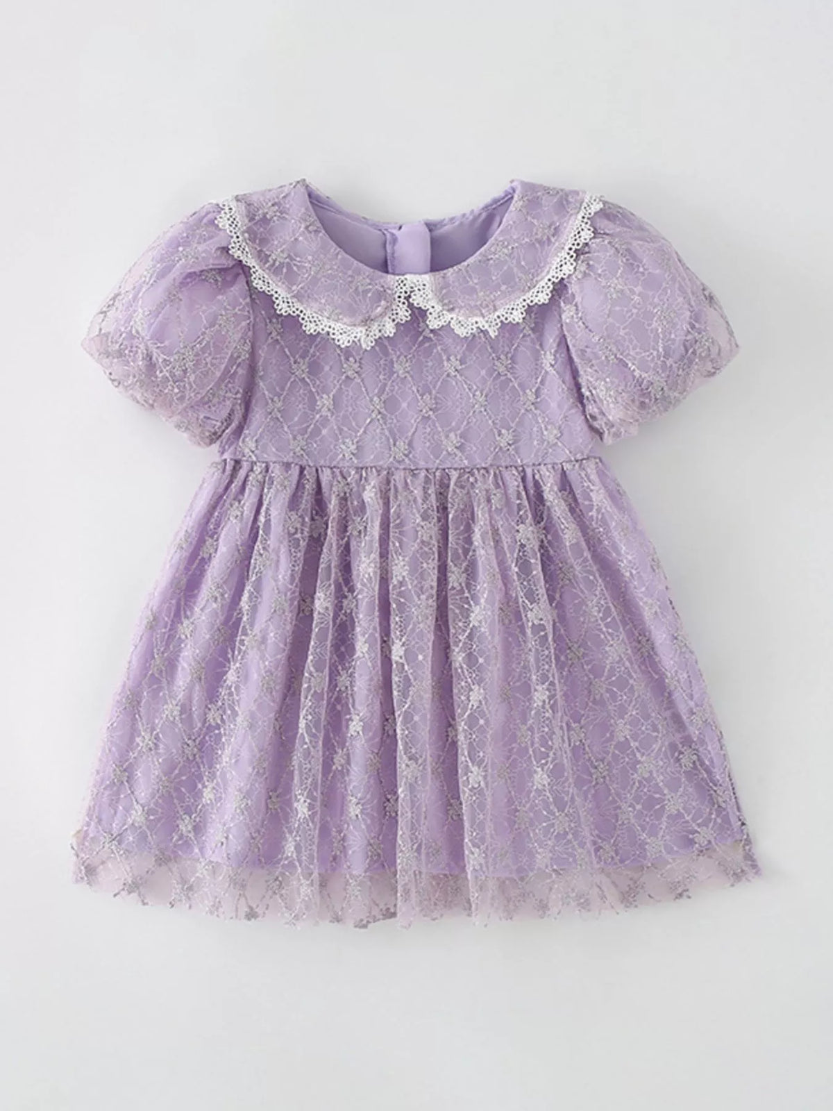 Children’s Lavender Lace Peter Pan Collar Dress