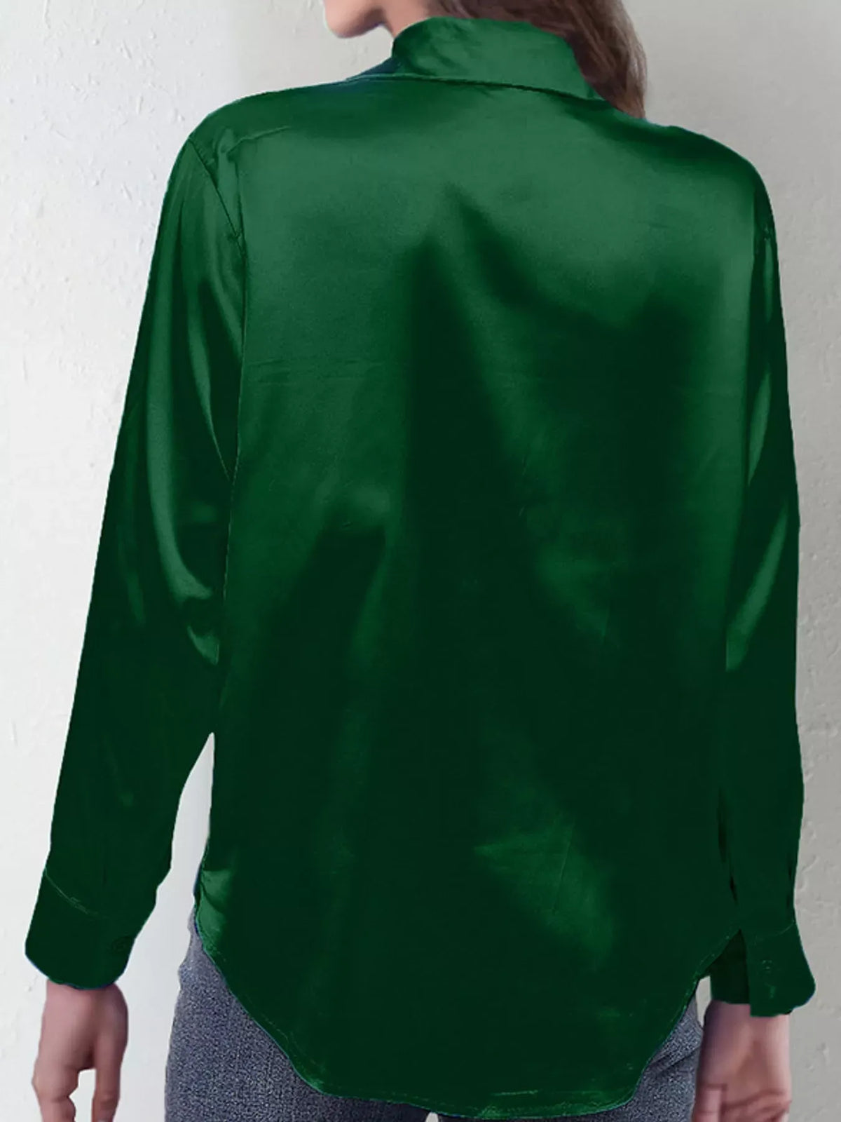 Women's Satin High-Low Button-Down Shirt — photo 39
