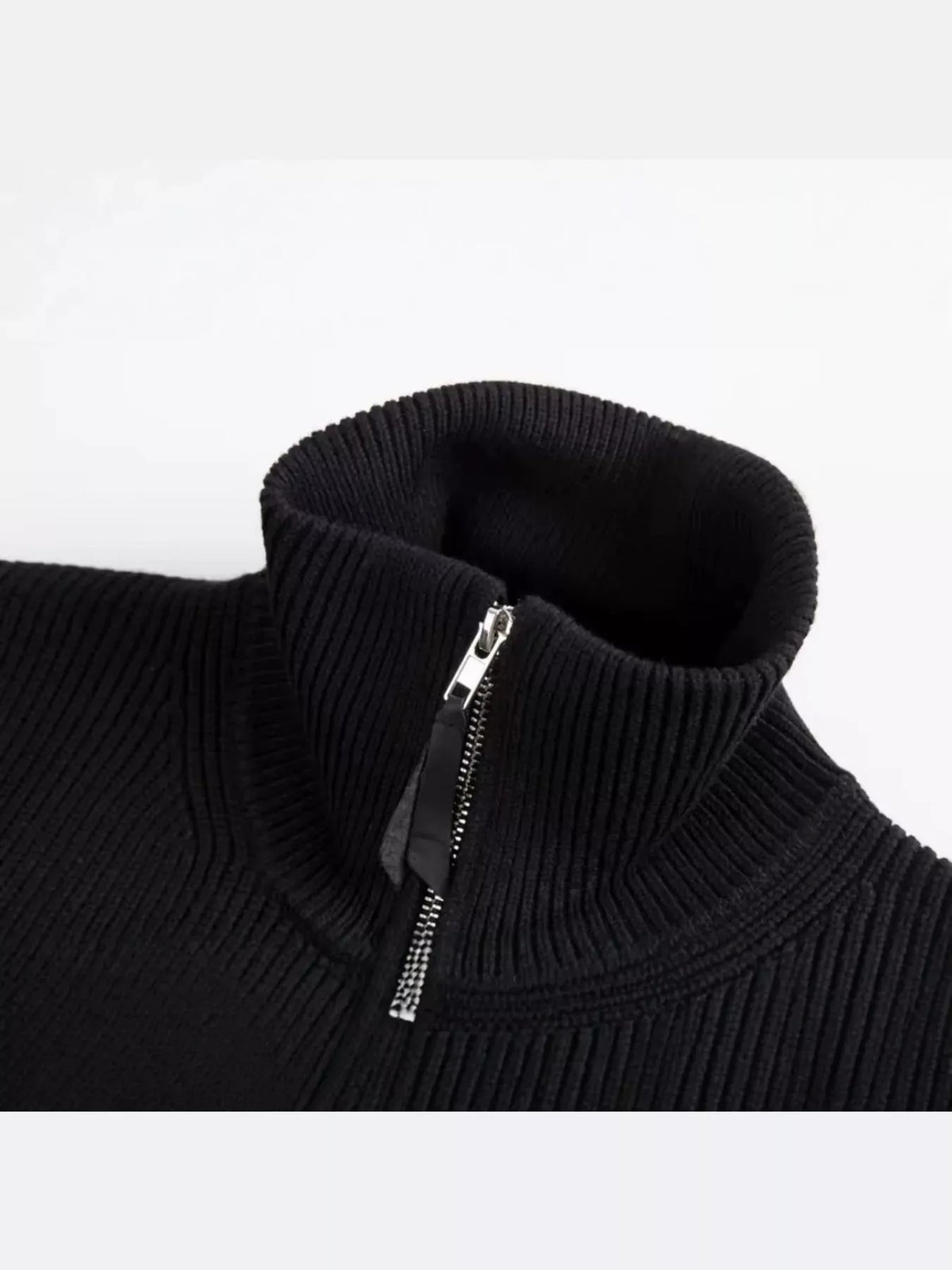Men's Ribbed Zip-Up Knit Cardigan — photo 5