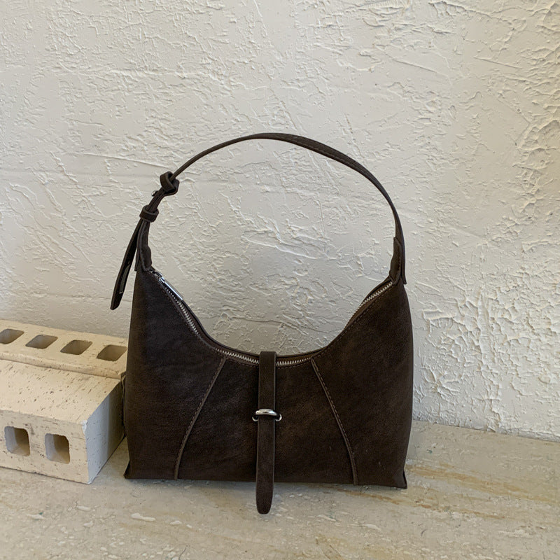 Korean Style Retro Matte Dumpling Underarm Bag for Women – PU Leather Crossbody Shoulder Bag