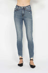Judy Blue Dakota Tummy-Control Vintage Wash Distressed-Hem Skinny Jeans — product view 8