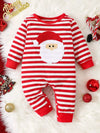 Red striped baby Santa snap-leg one-piece