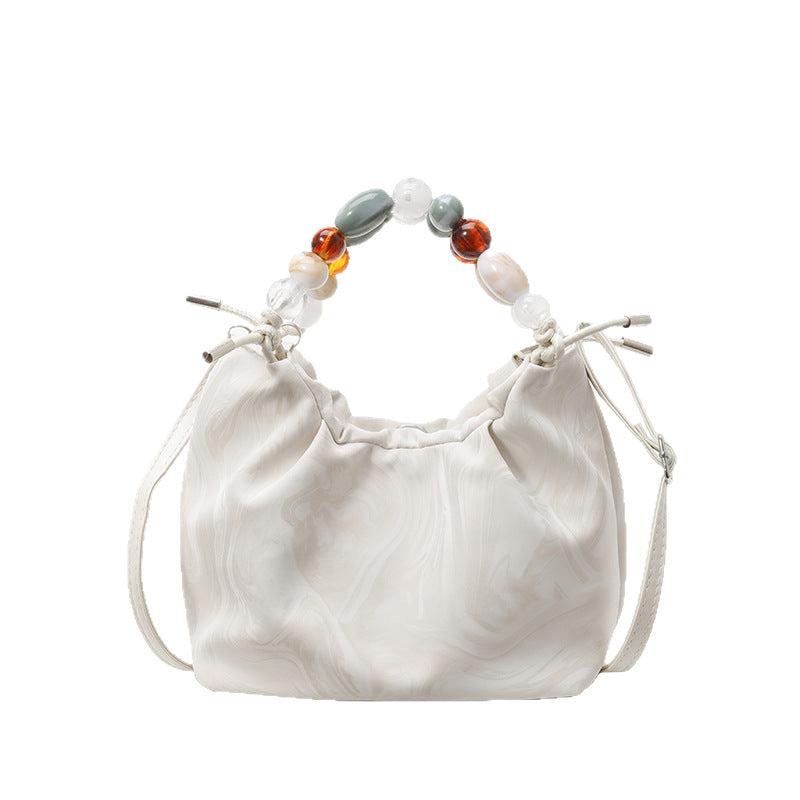 Pleated Pearl Crossbody Bag