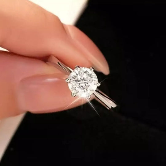 Another view: 5 Carat 925 Sterling Silver Moissanite Ring