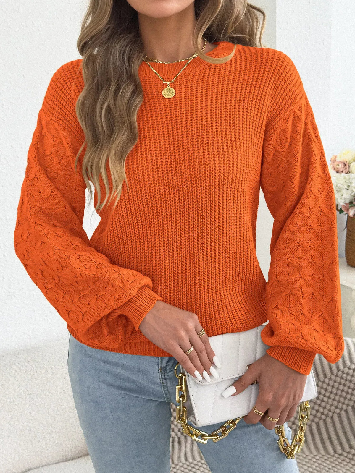 Women's Textured Ribbed Drop-Shoulder Sweater — photo 13