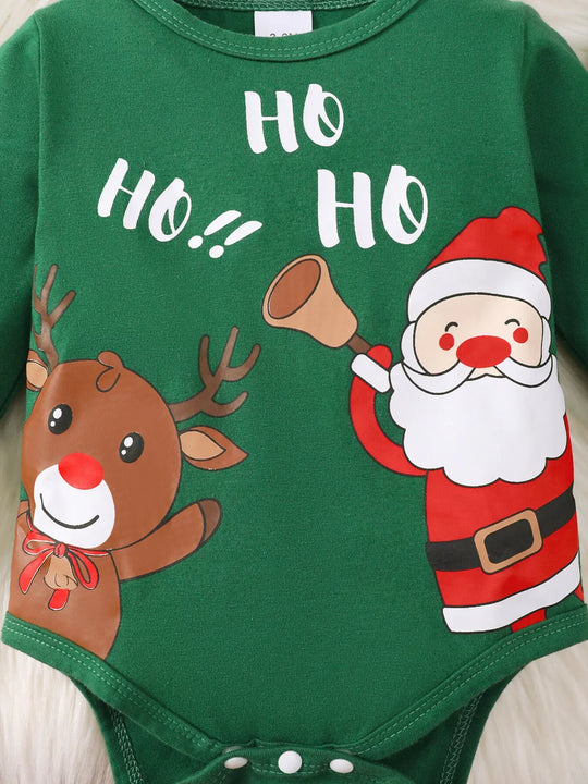 Another view: Baby Christmas Santa & Reindeer 3-Piece Outfit Set