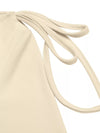 Women's apricot lace-trim tie-detail long-sleeve top