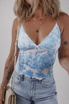 Printed bow-detail halter top for women