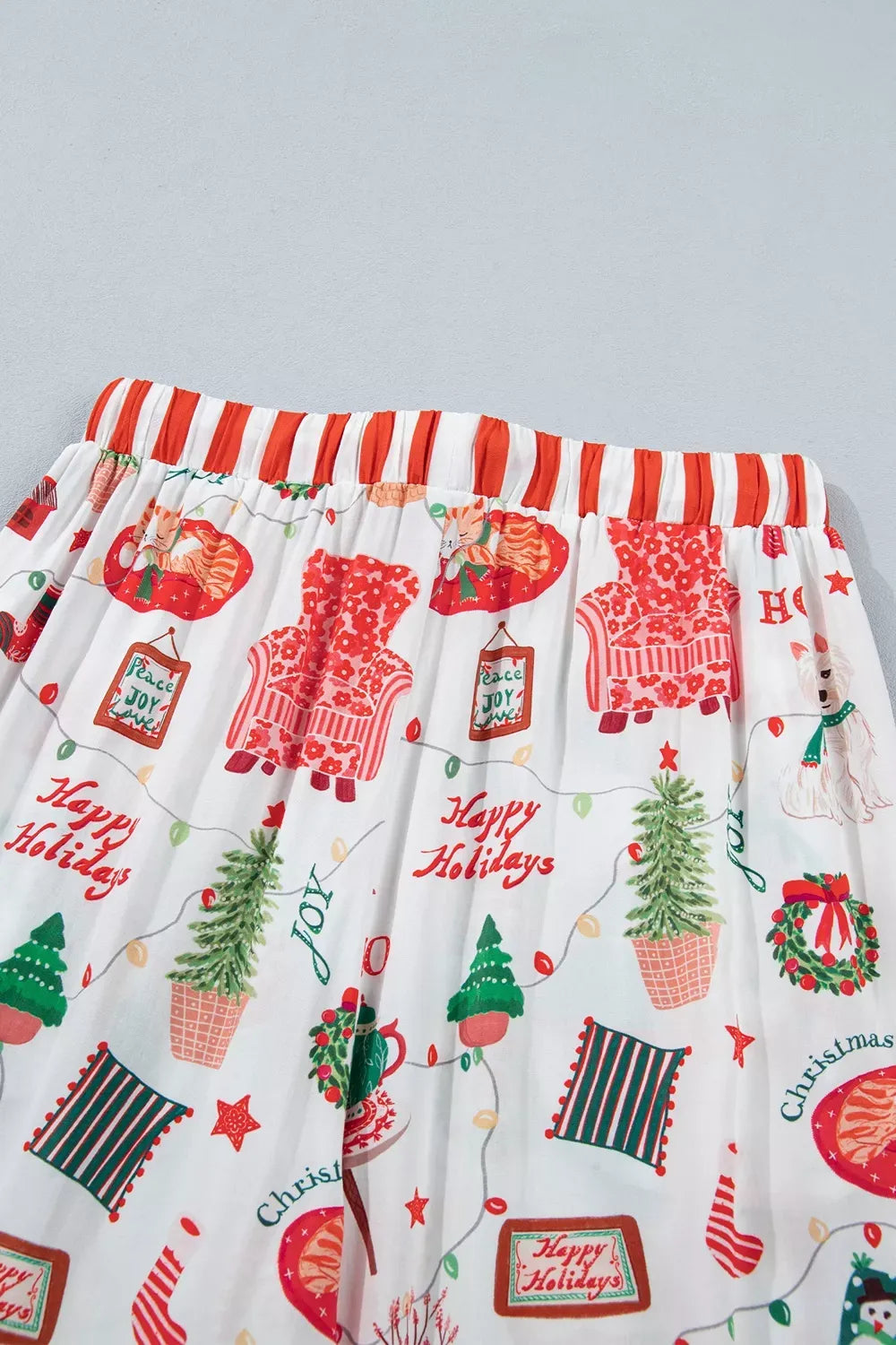 Women's Striped Holiday Button-Up Lounge Set — photo 16