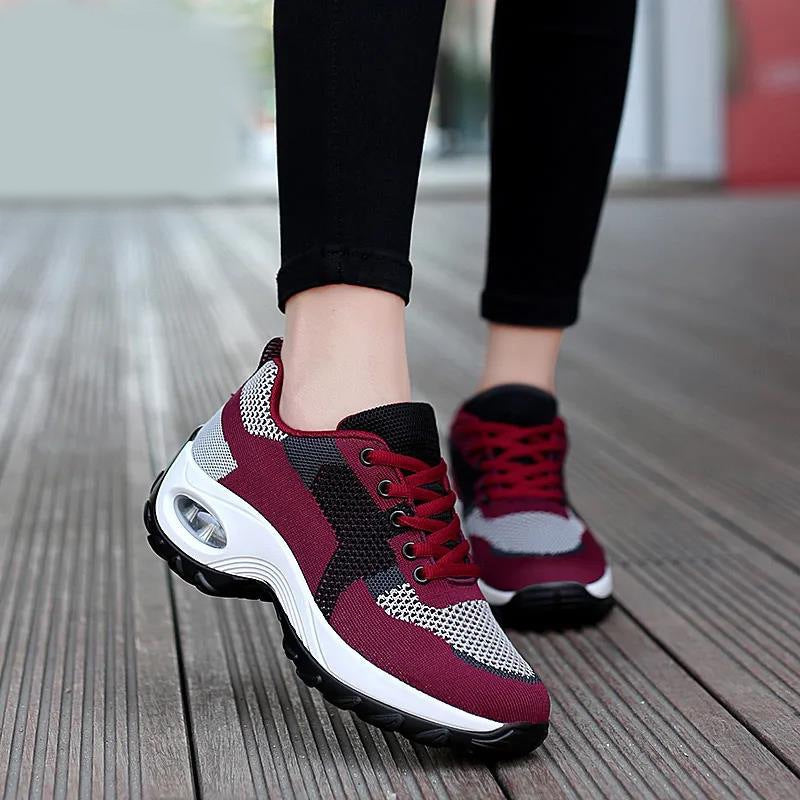 Women's Breathable Air-Cushioned Mesh Sneakers - Lightweight Athletic Walking Shoes