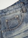 Vintage Indigo Wide-Leg Denim Shorts — color or detail view 7