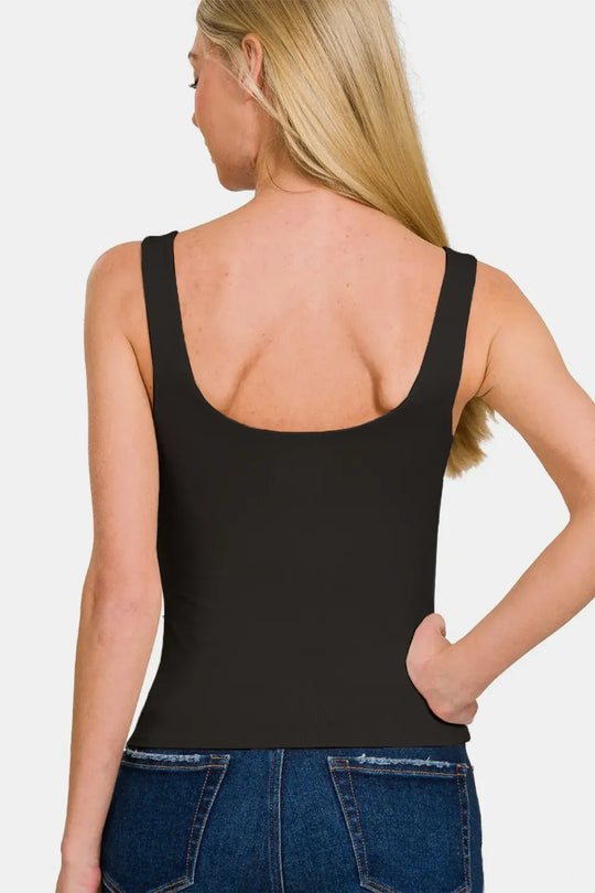 Another view: Double Layer Round Neck Tank
