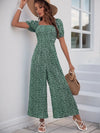 Noelle Printed Square Neck Puff Sleeve Jumpsuit — product view 18