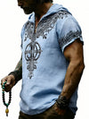 Rune Print Short-Sleeve Hooded Top — color or detail view 13