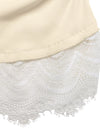 Women's apricot tie-detail lace top