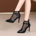 Women's Lace Mesh Stiletto High Heels Pointed Toe Pumps