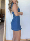 Women's denim sundress in sizes S to 3XL