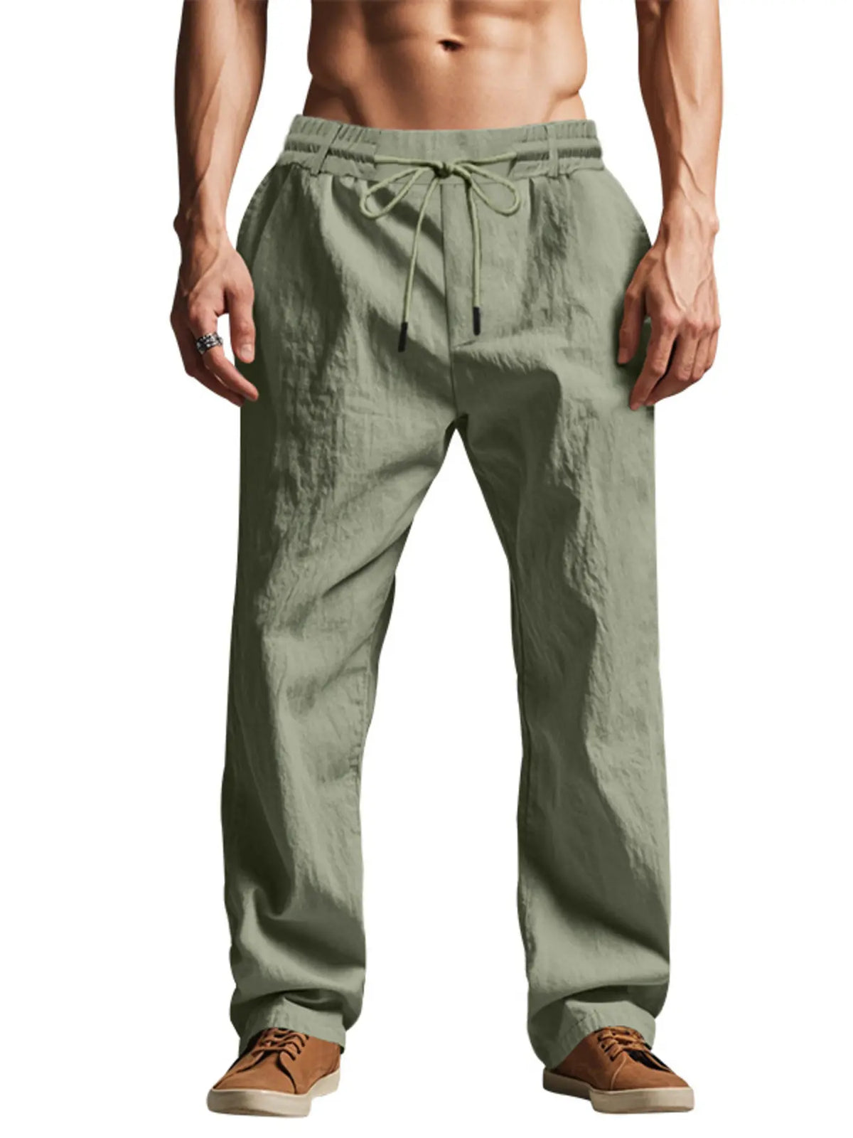 Men's Relaxed Drawstring Pants with Pockets — photo 21
