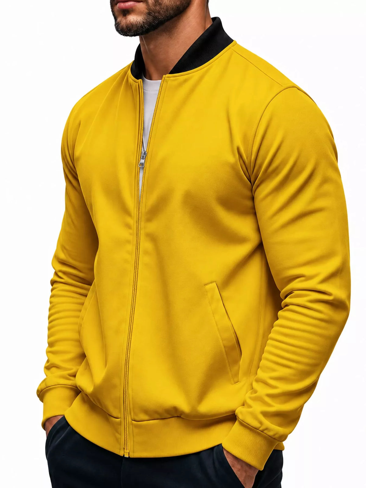 Men's Classic-Fit Zip-Up Bomber Jacket with Pockets — photo 42