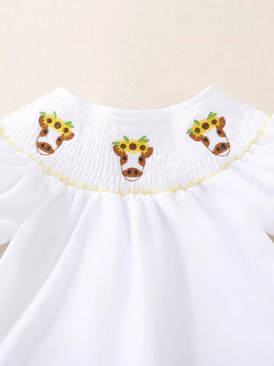 Another view: Sunflower Smocked Top & Bell-Bottom Set