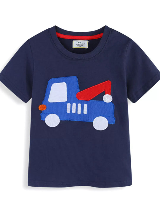 Another view: Kids' Truck Graphic Cotton-Blend T-Shirt – Dark Navy