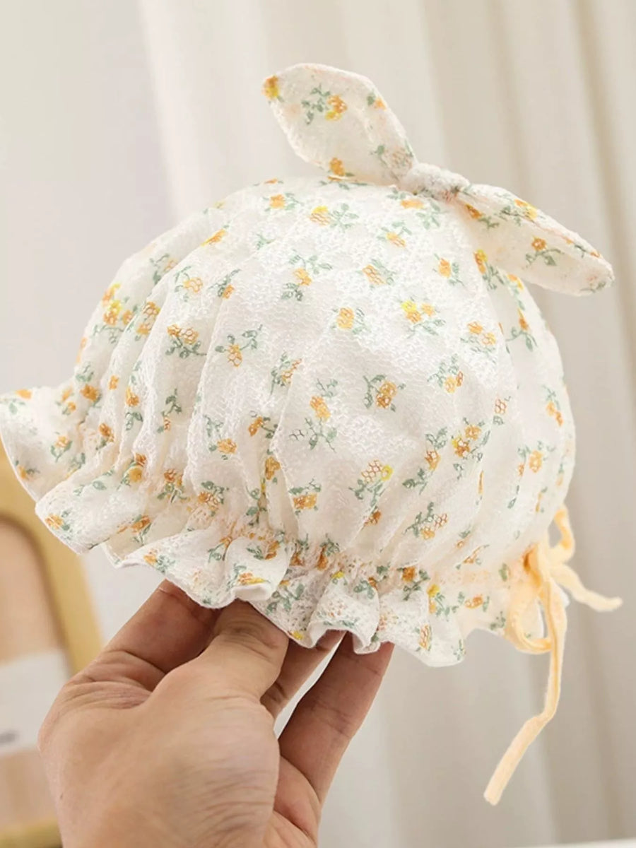 North Star Floral Print Bunny Ear Hat