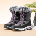 Women's Faux Fur Winter Snow Boots - Warm Mid-Height Soft Sole Casual Boots