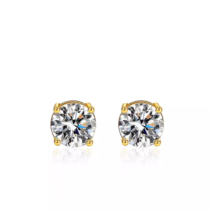 1 Carat Moissanite 925 Sterling Silver Stud Earrings