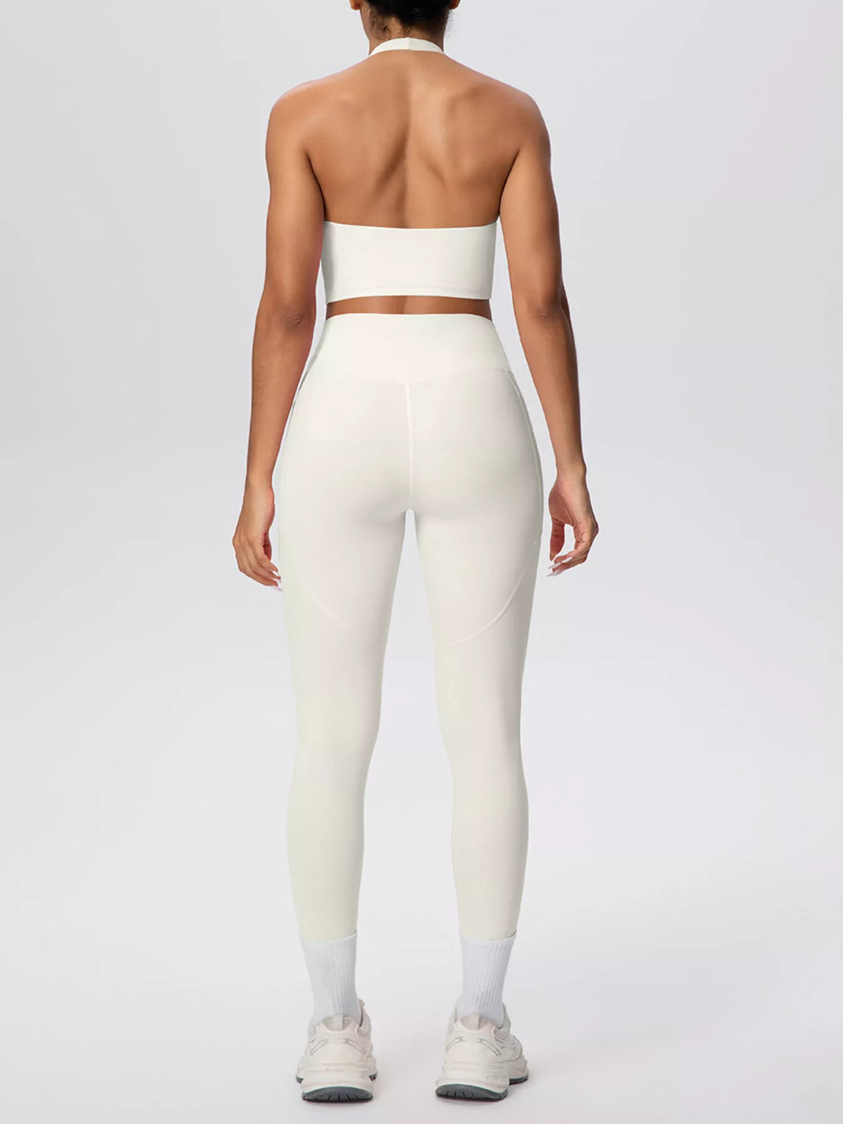 Halter Crop Top & High-Waisted Leggings Set