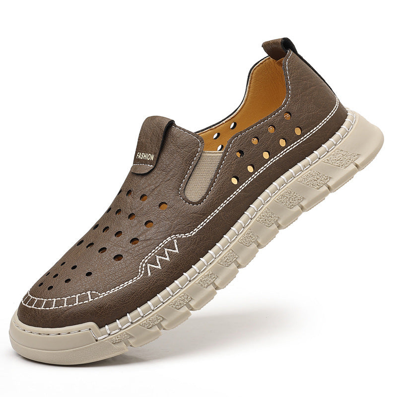 Men's Breathable Hollowed-Out Slip-On Casual Shoes | Summer Comfort Footwear