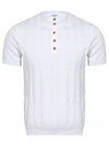 Maison Cable-Knit Short-Sleeve Henley for men