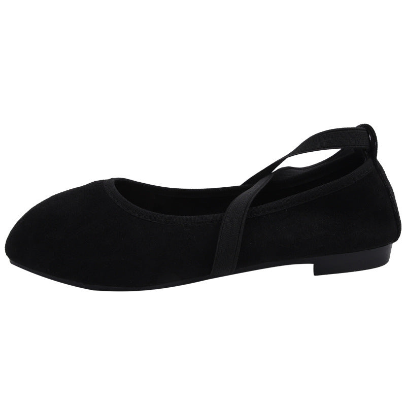 Women's Mary Jane Chunky Heel Flats | Square Toe Buckle Closure PU Leather Shoes