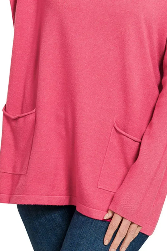 Another view: Viscose Long Sleeve Front Pockets Sweater