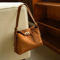 Sophisticated Suede Women's Tote Bag - Genuine Leather Handbag with Multiple Compartments