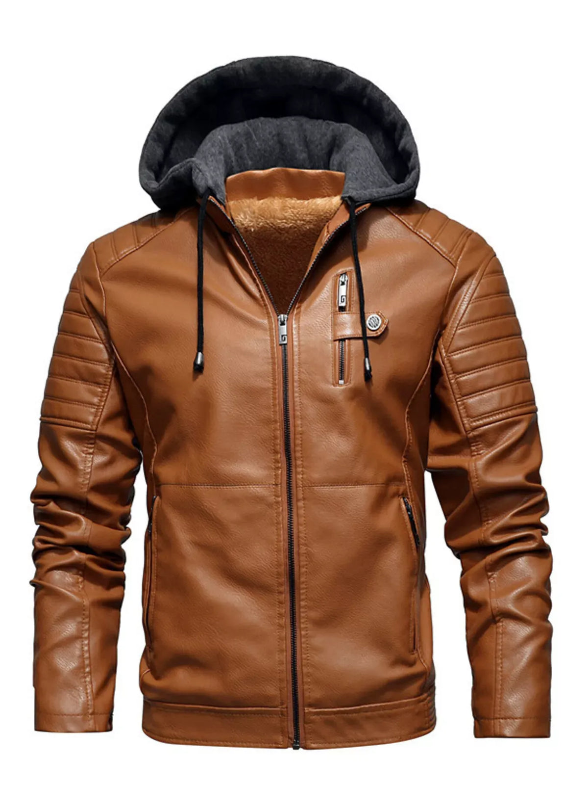 Men's Hooded Zip-Up Winter Jacket with Pockets — photo 4