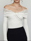 Maren Lace Detail Off-Shoulder Long-Sleeve Bodysuit — product view 5