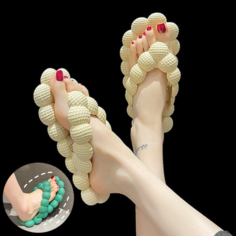 Women's Bubble Slide Sandals | PVC Flat Open-Toe Beach Flip-Flops
