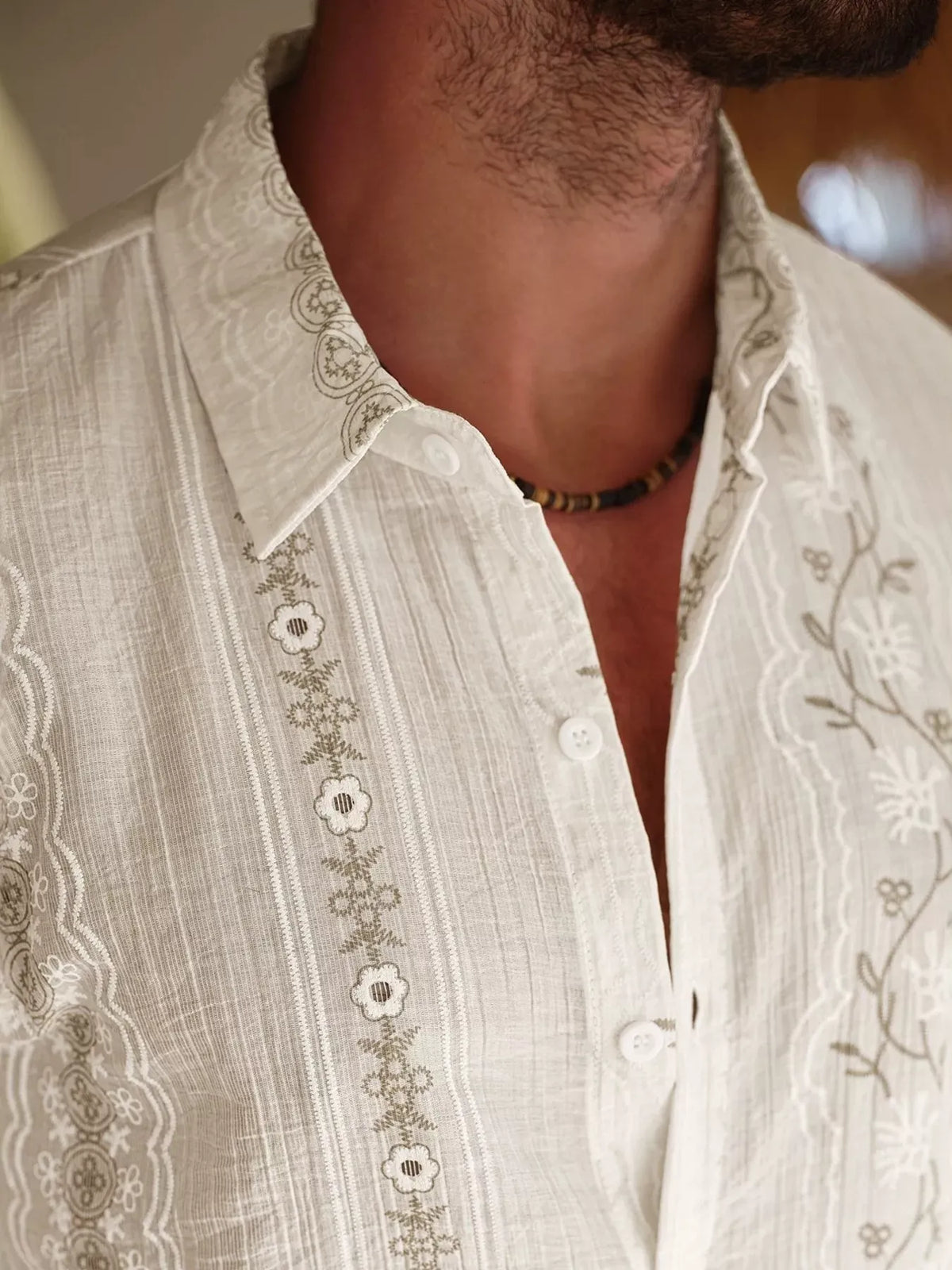 Men's Embroidered Floral Shirt & Shorts Set — photo 4