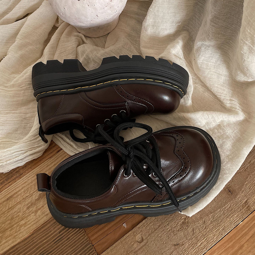 Women's British-Style Mary Jane Leather Shoes - Soft Sole Casual Flats