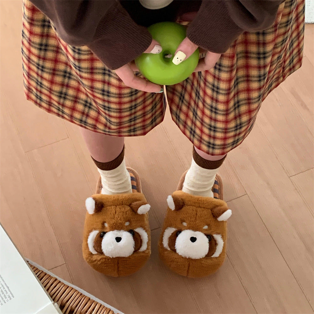 Women's Cartoon Fuzzy Slippers - Warm Plush Indoor House Slippers