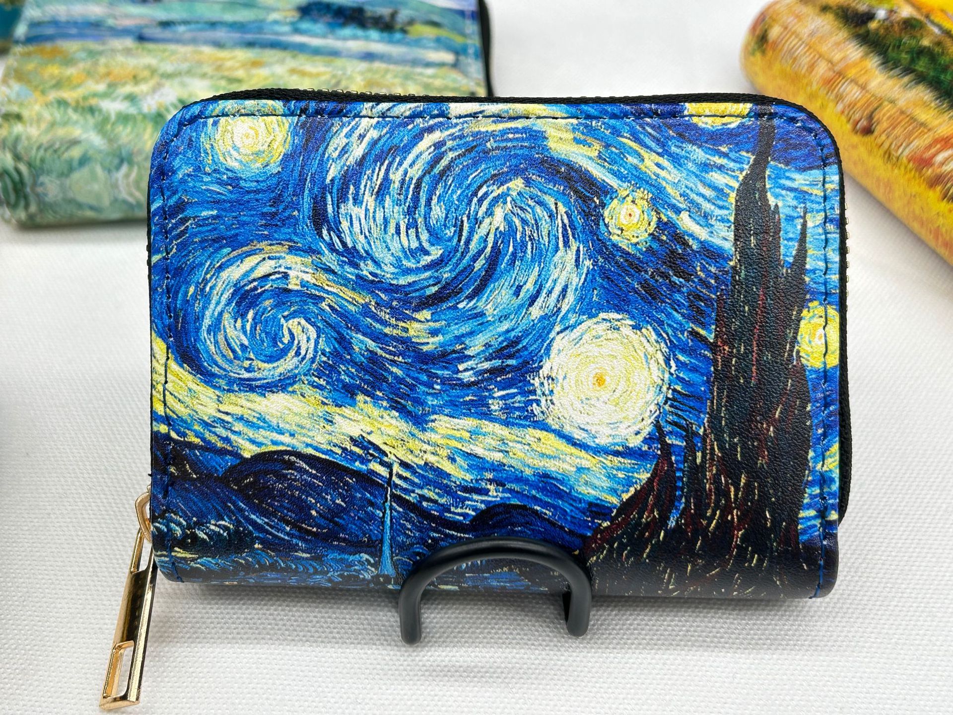 Van Gogh Art Cardholder Wallet | Anti-Magnetic Multi-Card Holder | Foldable PU Leather Card Case