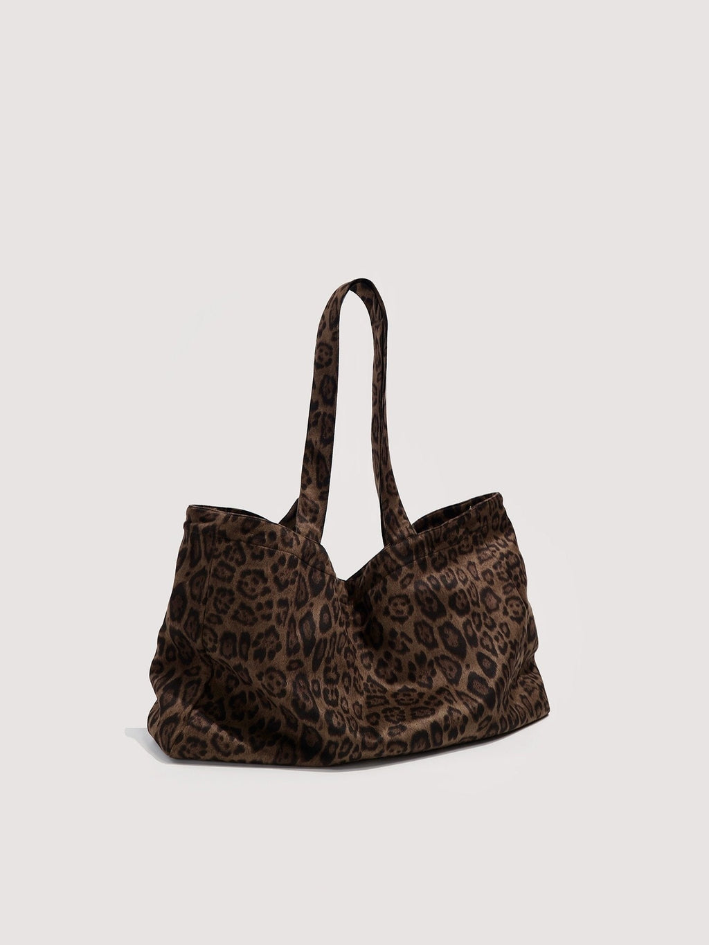 Women's Leopard Print Tote Bag – Suede Velvet Shoulder Handbag for Everyday Use